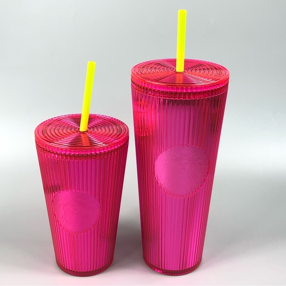Starbucks Summer 2023 Pleated Magenta Cold Cup Tumbler